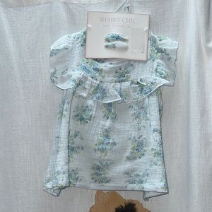 NWT Shabby Chic Blue Floral Matching Set